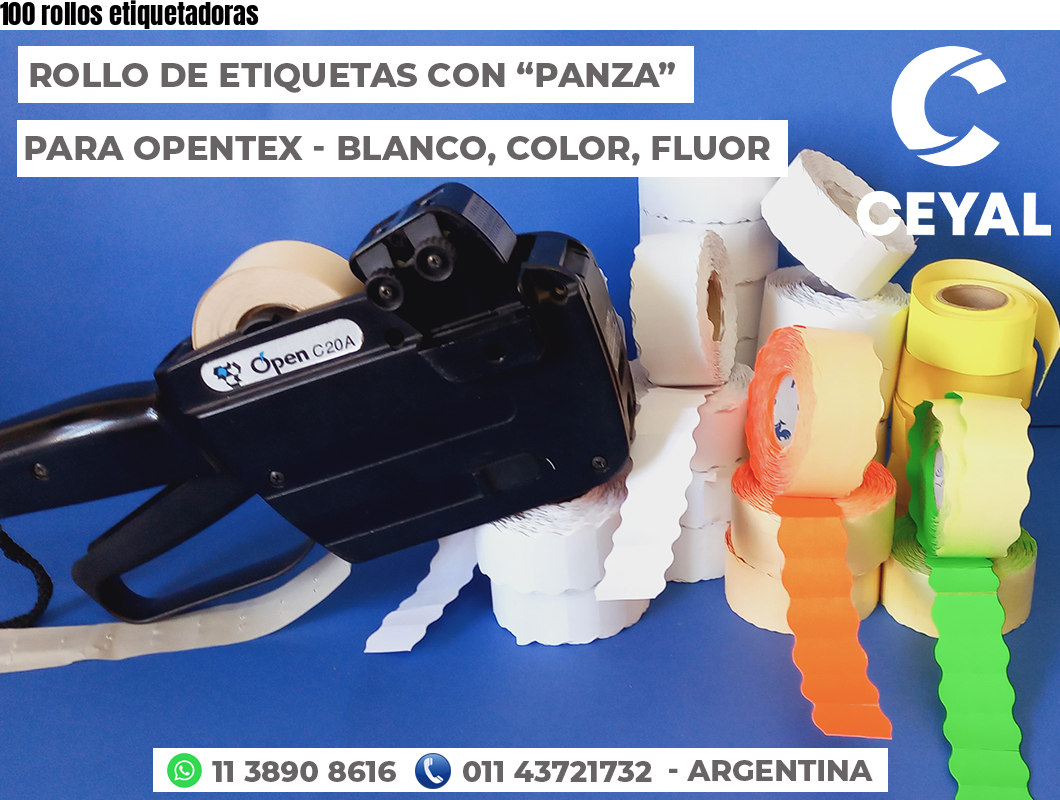 100 rollos etiquetadoras