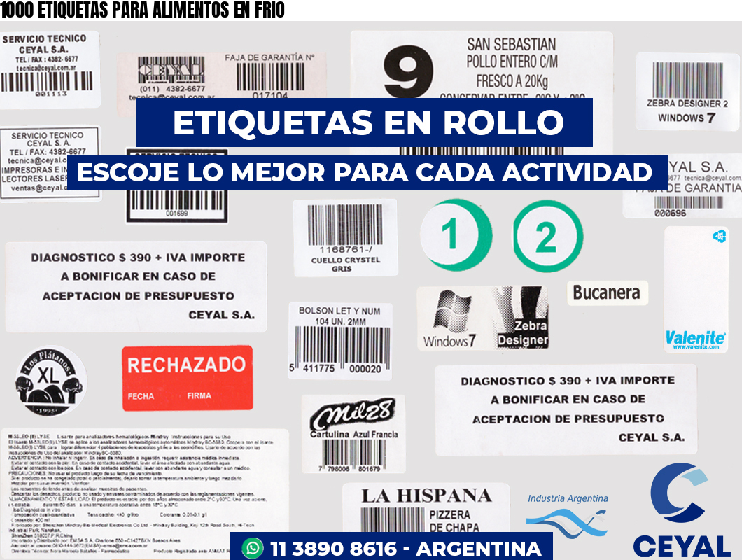 1000 ETIQUETAS PARA ALIMENTOS EN FRIO