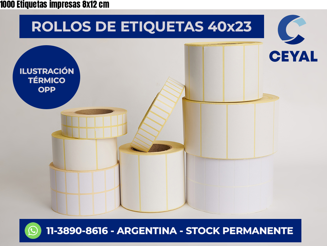 1000 Etiquetas impresas 8×12 cm