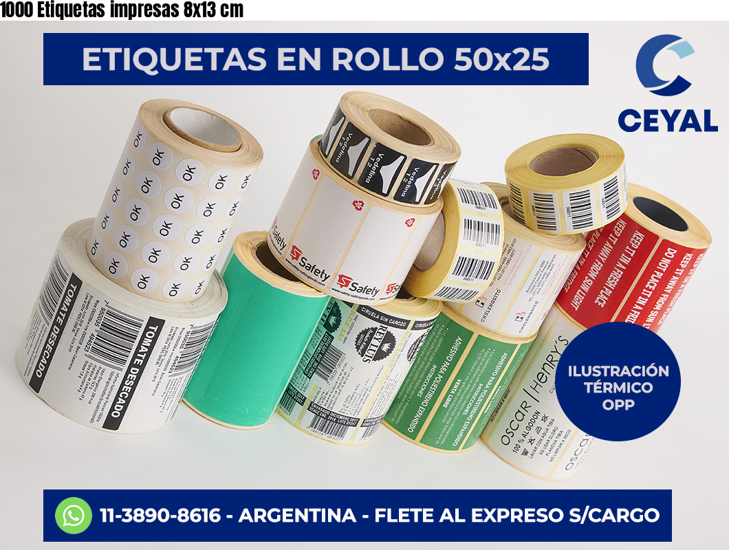 1000 Etiquetas impresas 8×13 cm
