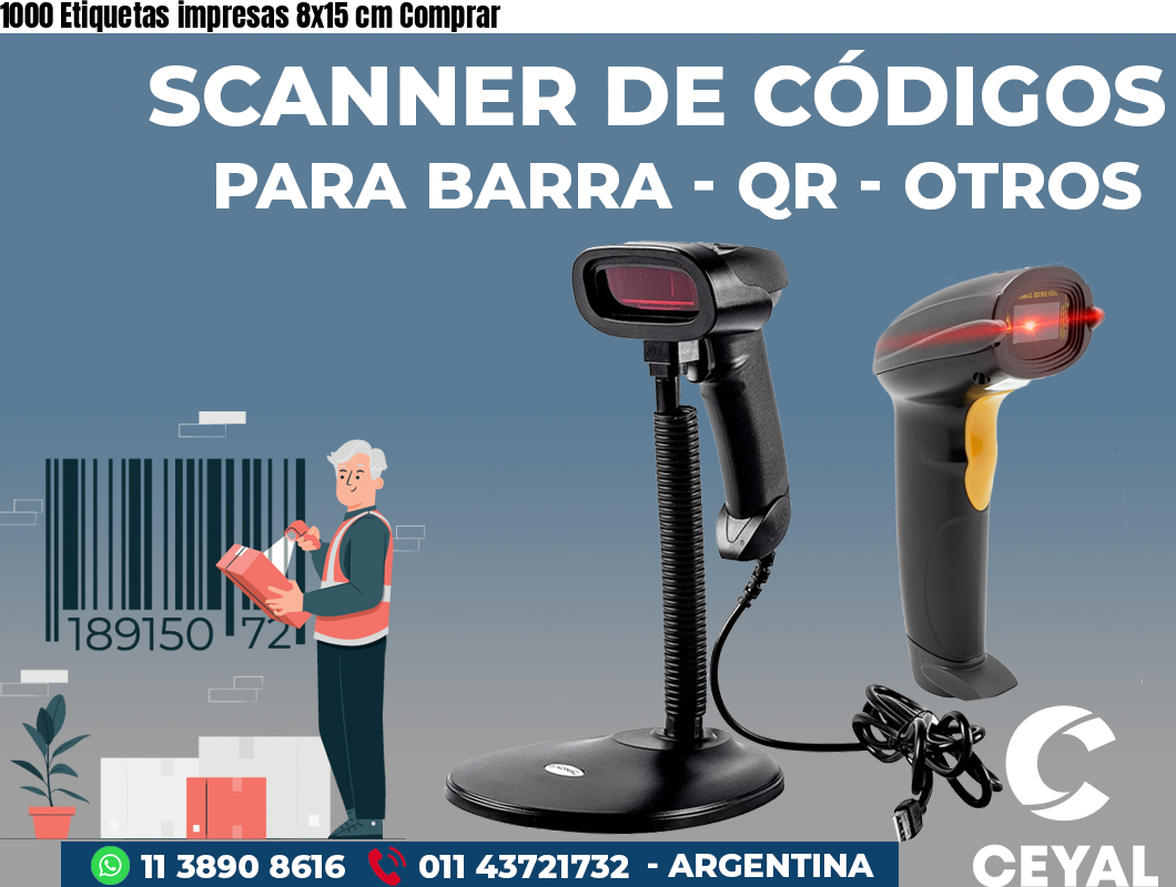 1000 Etiquetas impresas 8x15 cm Comprar