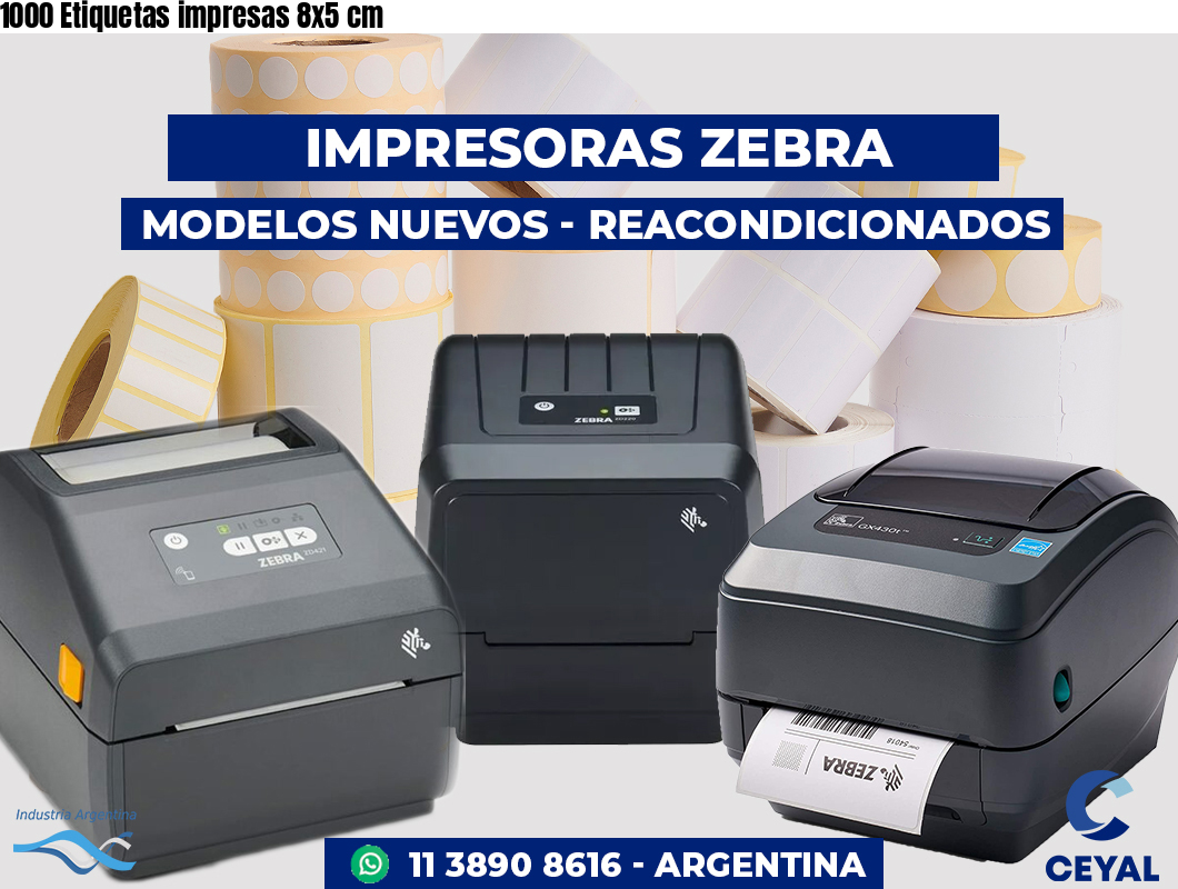 1000 Etiquetas impresas 8x5 cm