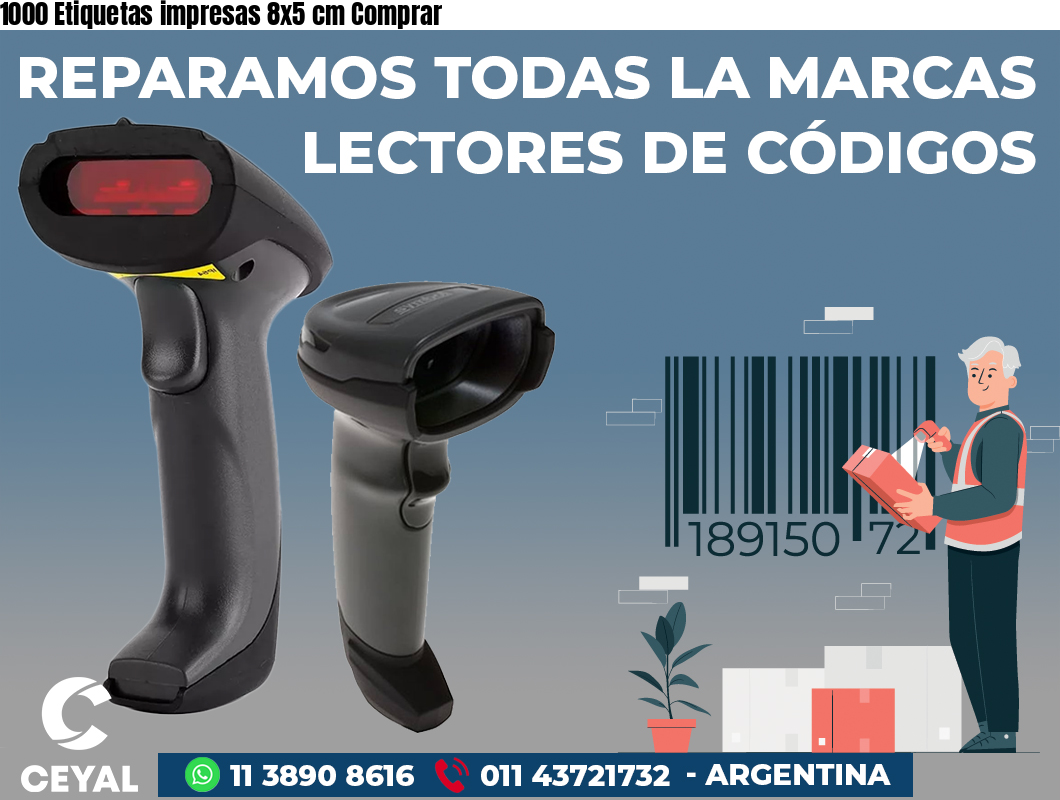 1000 Etiquetas impresas 8x5 cm Comprar