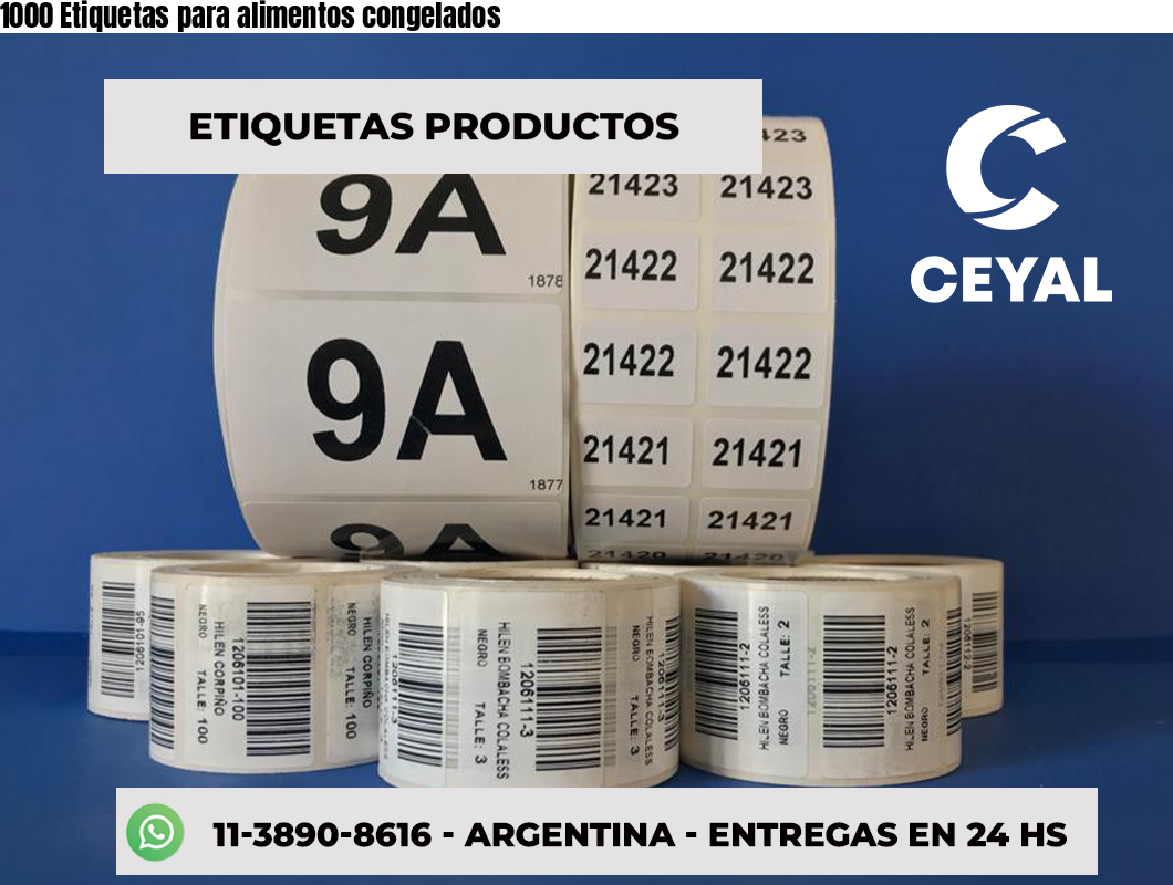 1000 Etiquetas para alimentos congelados
