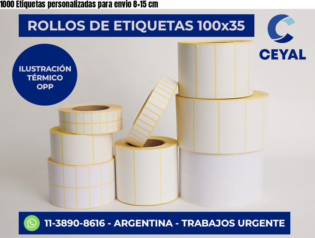 1000 Etiquetas personalizadas para envio 8×15 cm