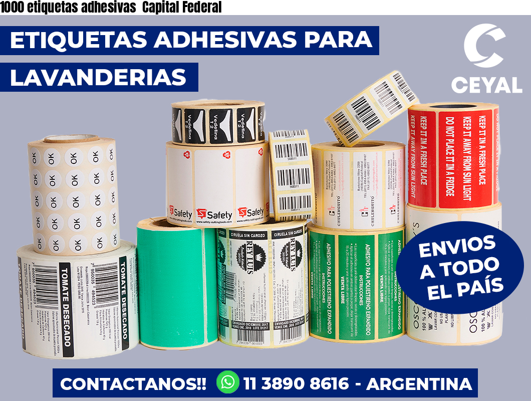 1000 etiquetas adhesivas Capital Federal
