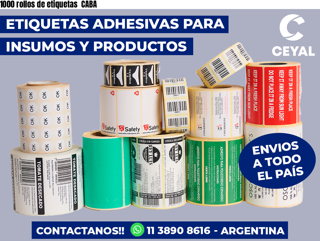 1000 rollos de etiquetas CABA