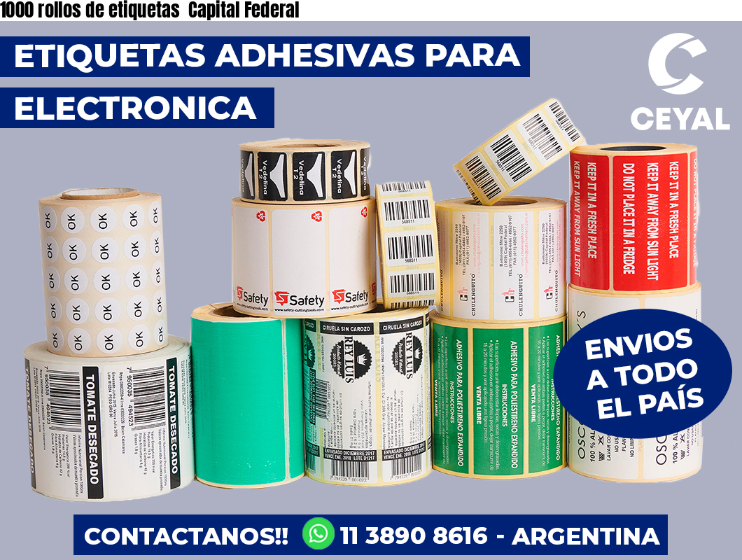 1000 rollos de etiquetas Capital Federal