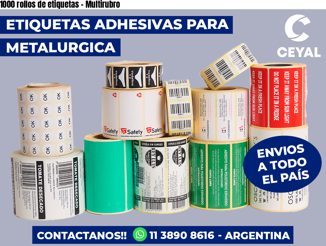 1000 rollos de etiquetas – Multirubro