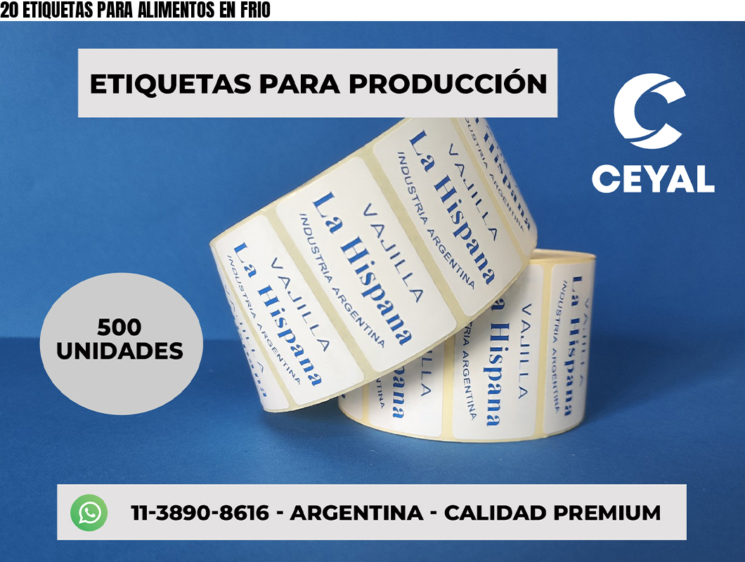 20 ETIQUETAS PARA ALIMENTOS EN FRIO