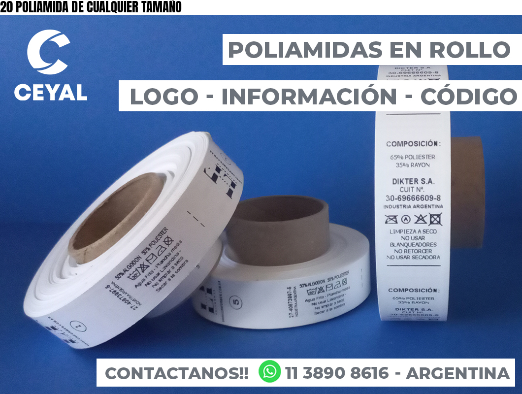 20 POLIAMIDA DE CUALQUIER TAMAÑO