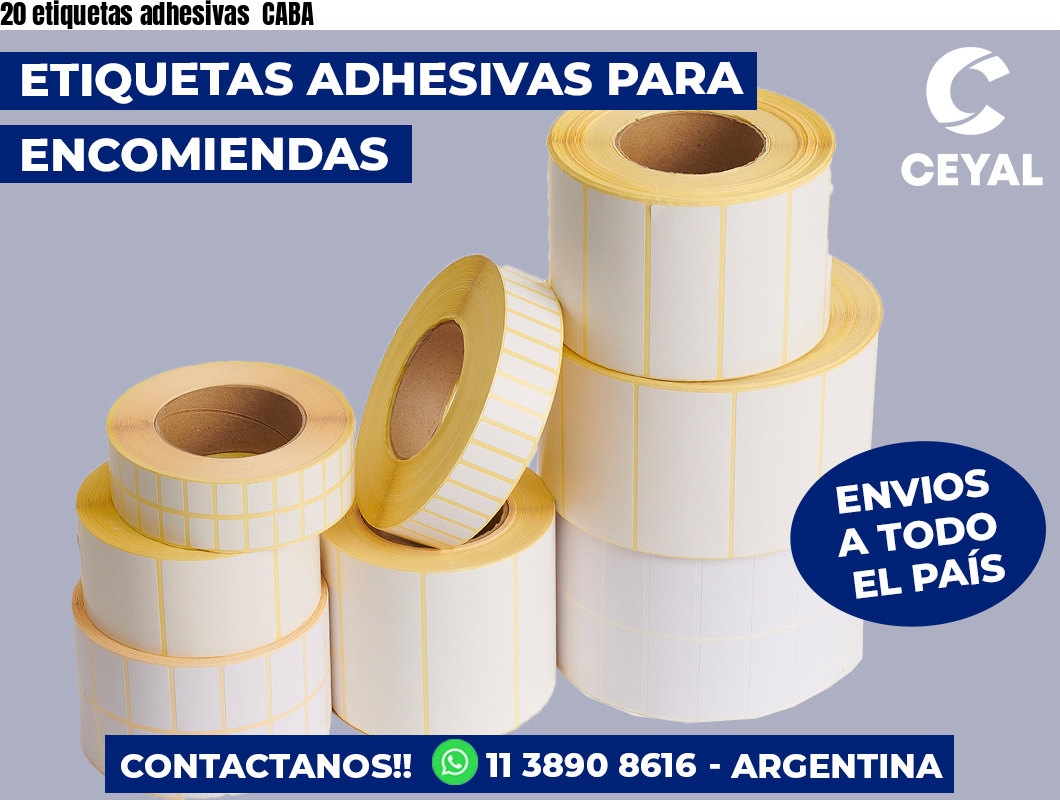 20 etiquetas adhesivas  CABA