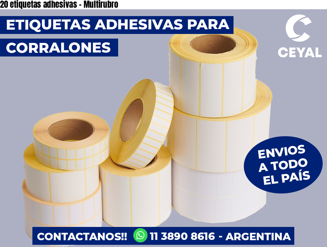 20 etiquetas adhesivas - Multirubro