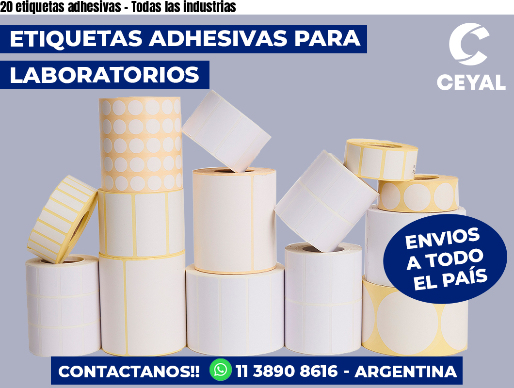 20 etiquetas adhesivas - Todas las industrias