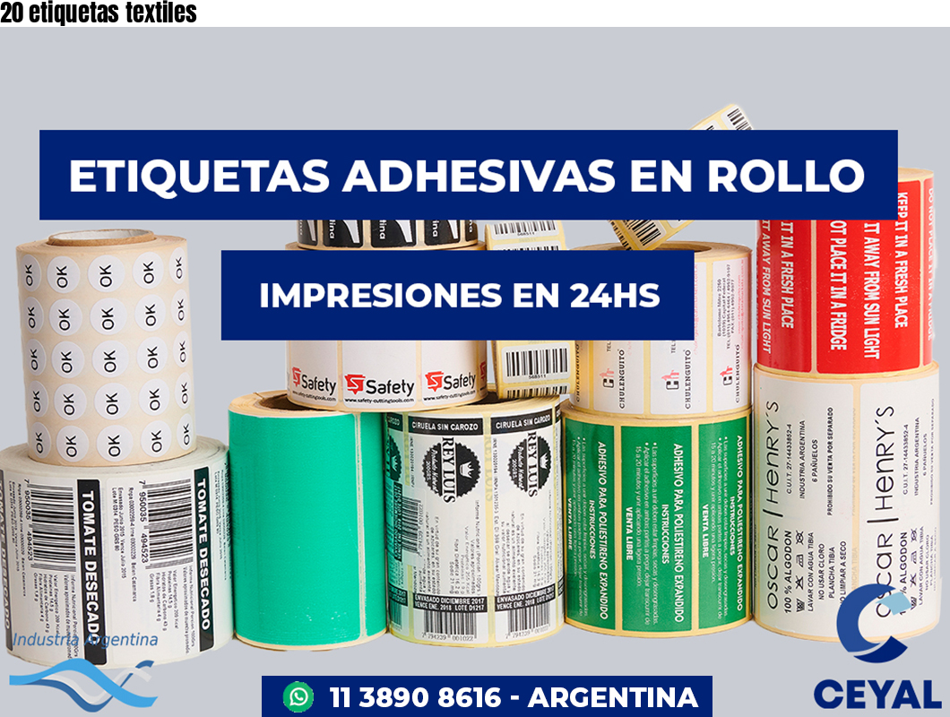 20 etiquetas textiles