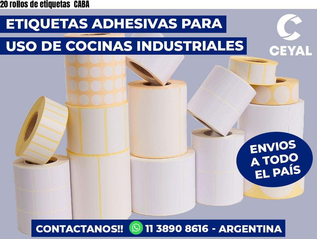 20 rollos de etiquetas  CABA