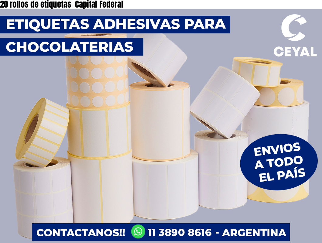 20 rollos de etiquetas Capital Federal