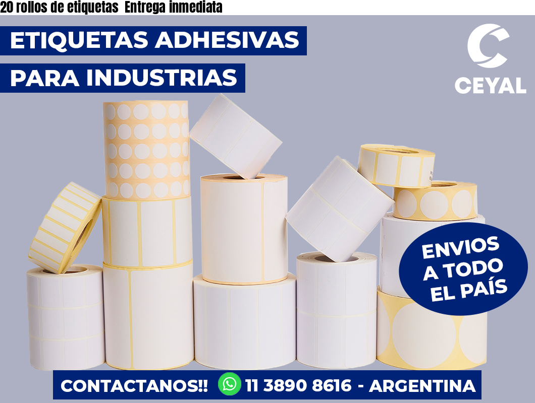 20 rollos de etiquetas Entrega inmediata