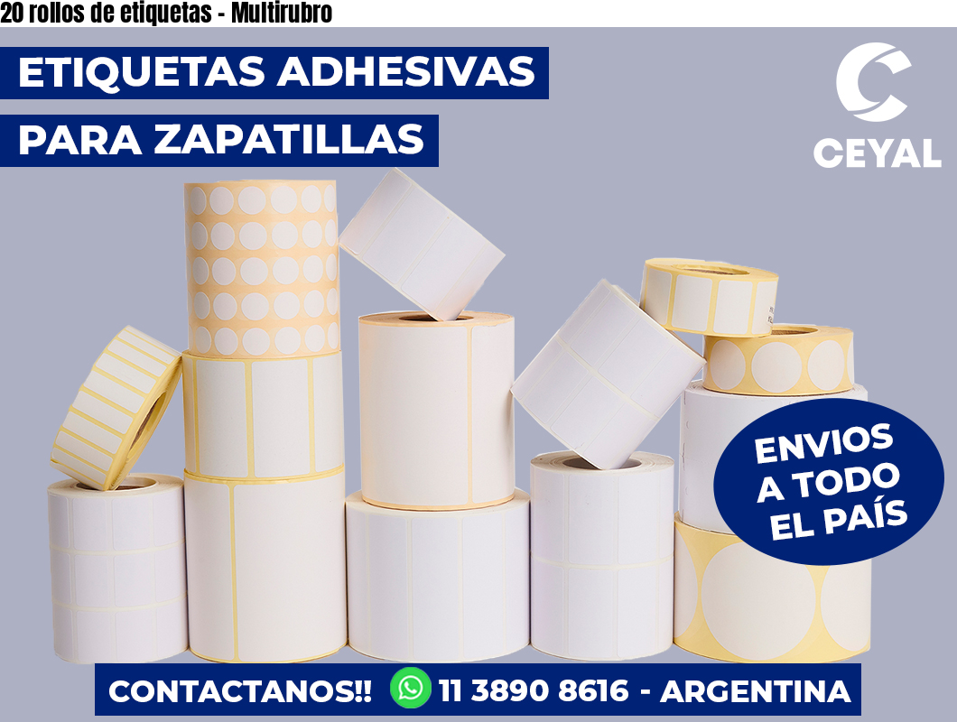 20 rollos de etiquetas - Multirubro
