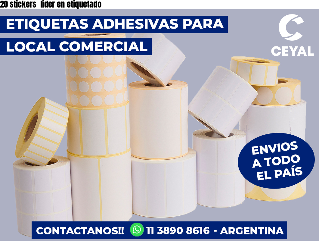20 stickers líder en etiquetado