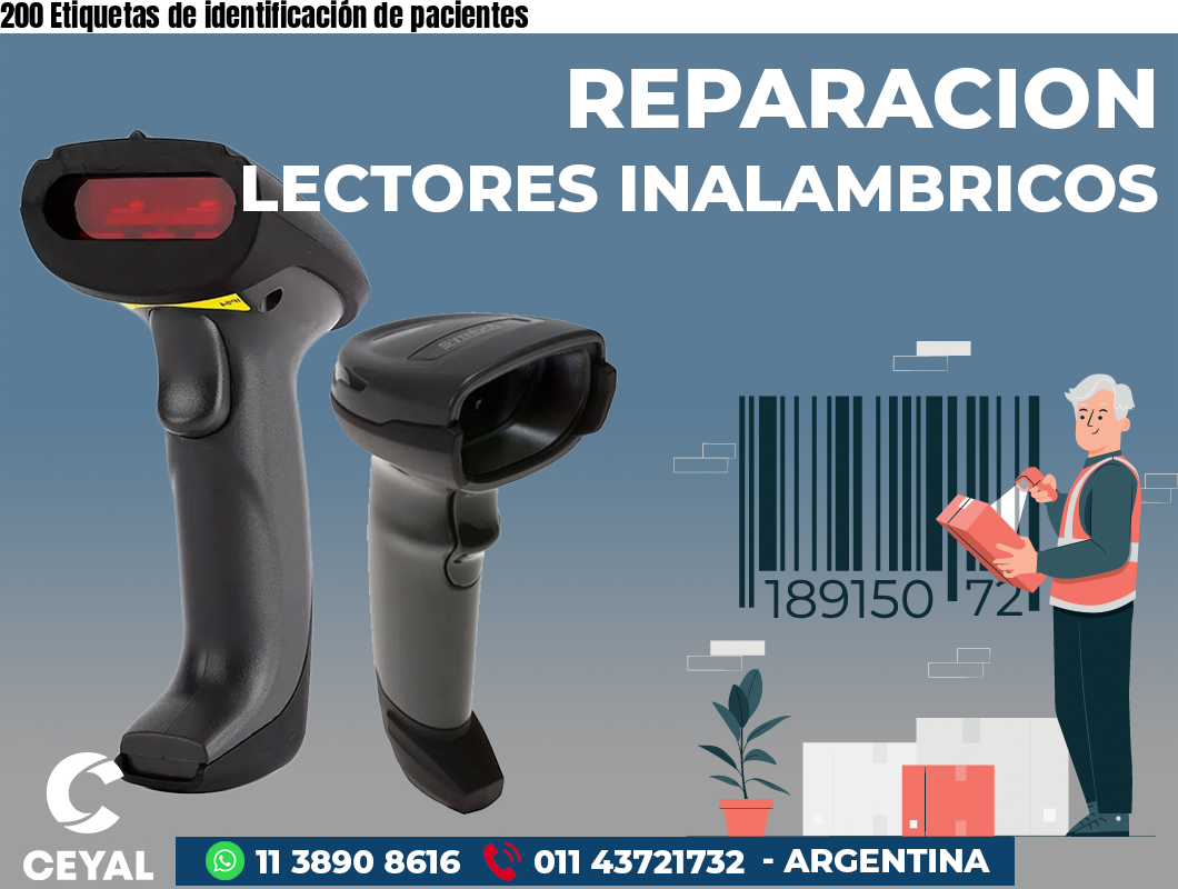 200 Etiquetas de identificación de pacientes