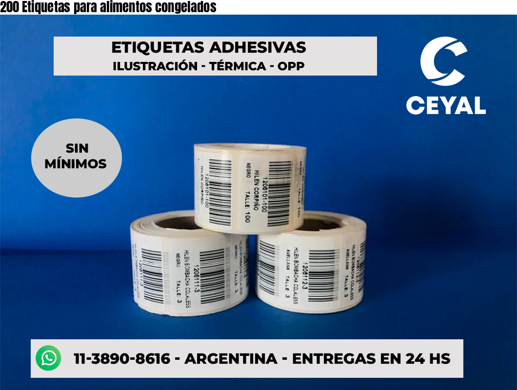 200 Etiquetas para alimentos congelados