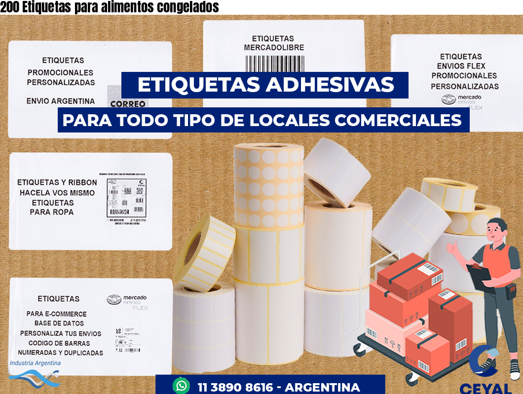 200 Etiquetas para alimentos congelados