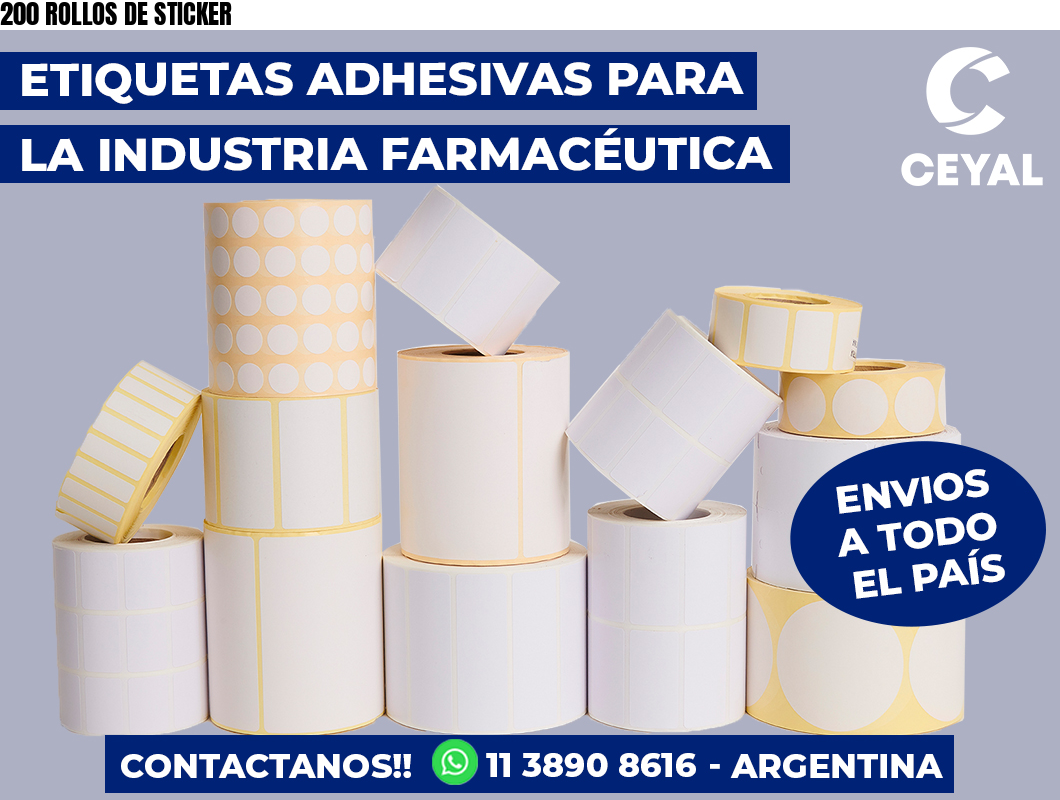 200 ROLLOS DE STICKER