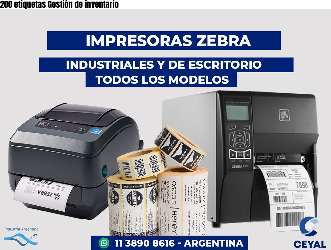 200 etiquetas Gestión de inventario