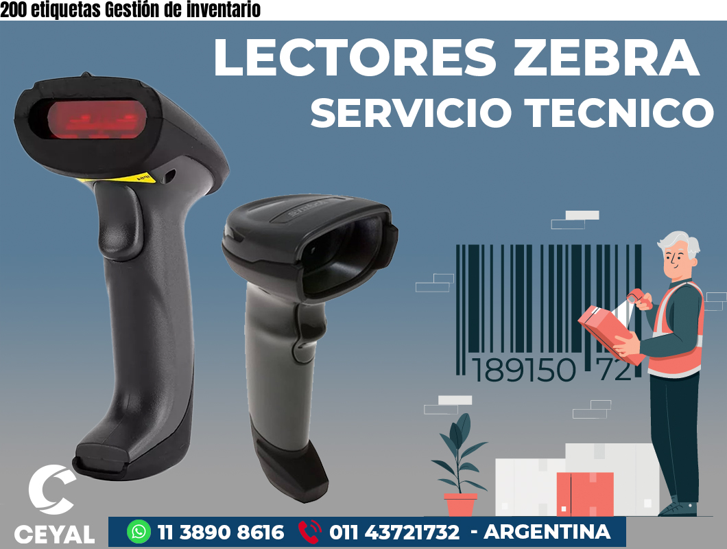 200 etiquetas Gestión de inventario