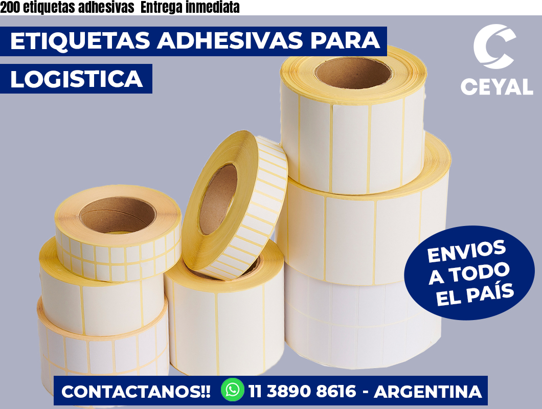 200 etiquetas adhesivas Entrega inmediata