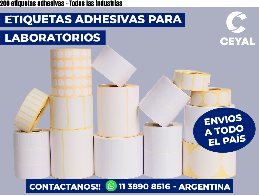 200 etiquetas adhesivas – Todas las industrias