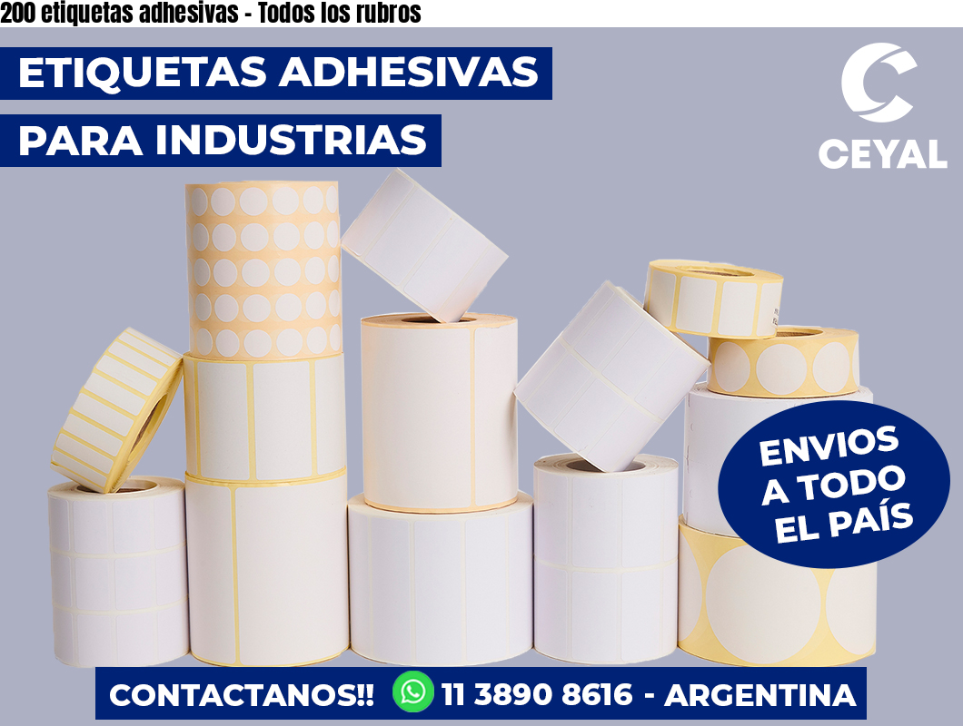 200 etiquetas adhesivas - Todos los rubros