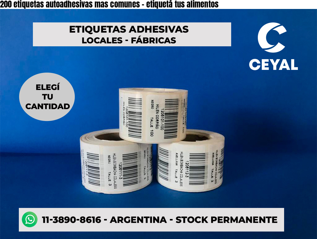 200 etiquetas autoadhesivas mas comunes - etiquetá tus alimentos