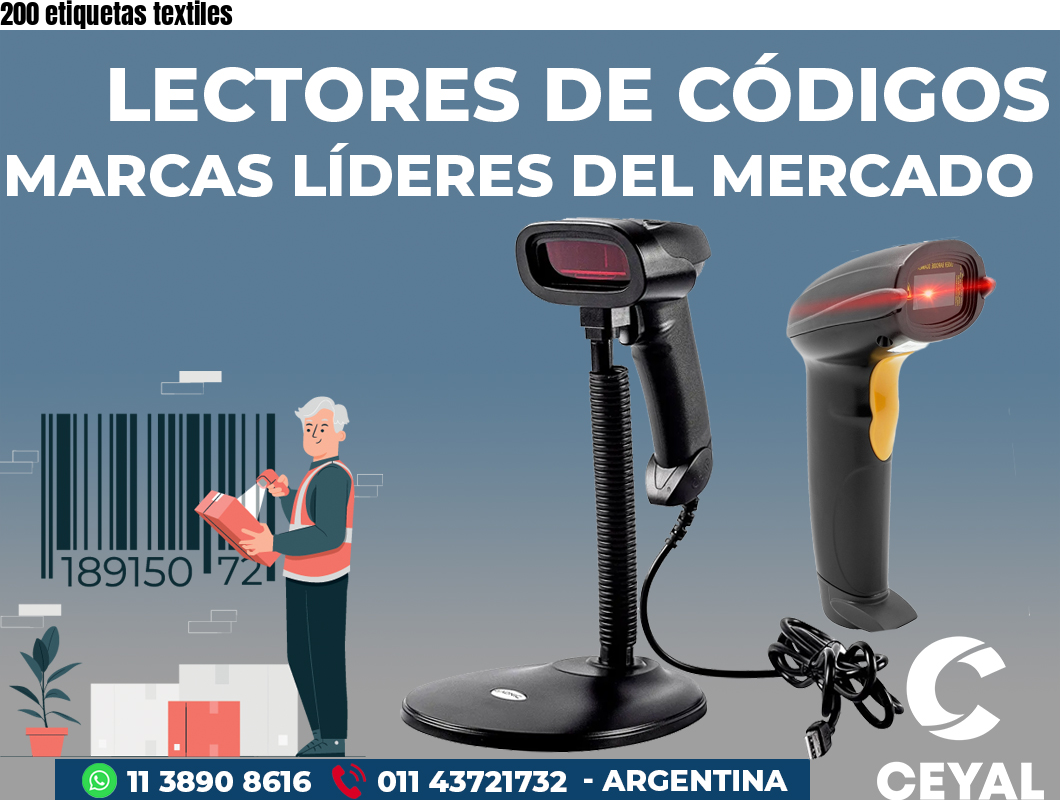 200 etiquetas textiles