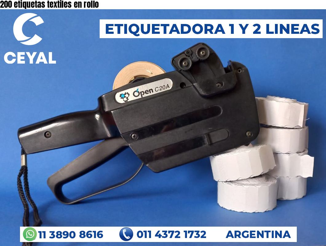 200 etiquetas textiles en rollo