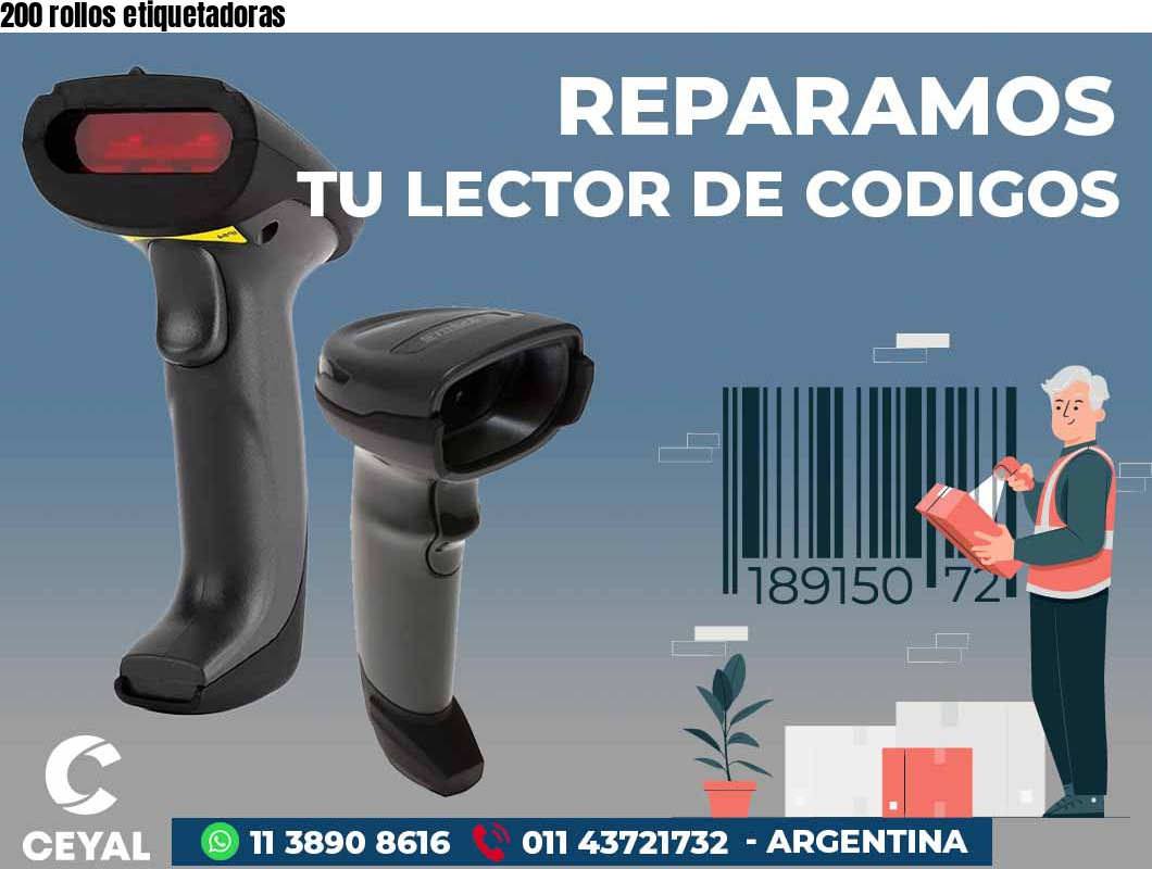 200 rollos etiquetadoras