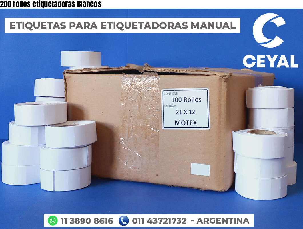200 rollos etiquetadoras Blancos