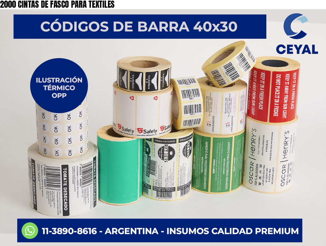 2000 CINTAS DE FASCO PARA TEXTILES
