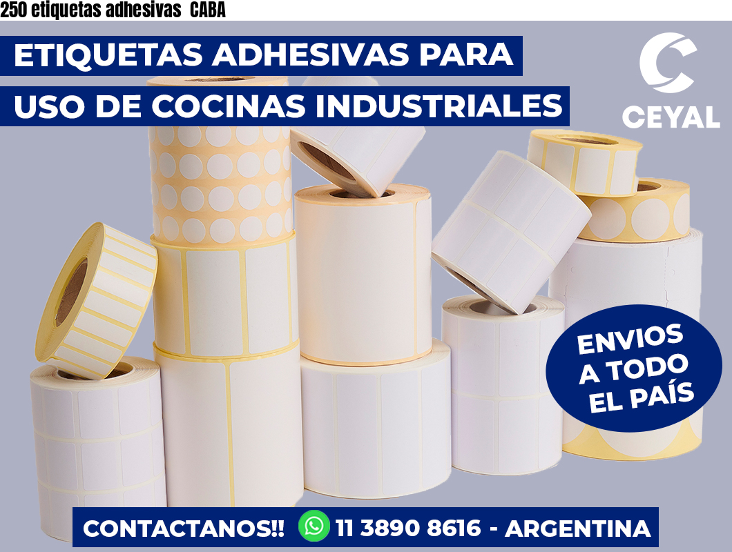 250 etiquetas adhesivas CABA