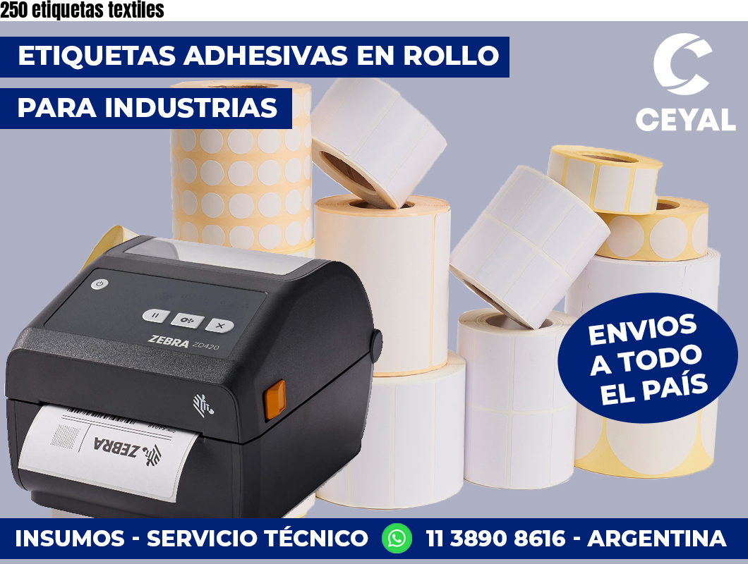 250 etiquetas textiles