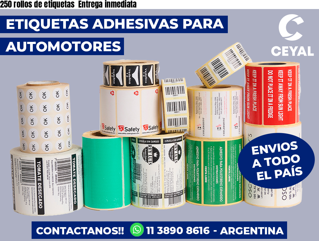 250 rollos de etiquetas Entrega inmediata
