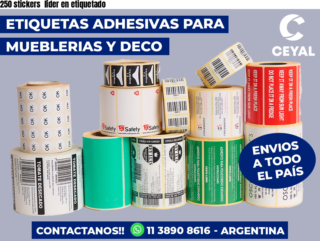 250 stickers líder en etiquetado