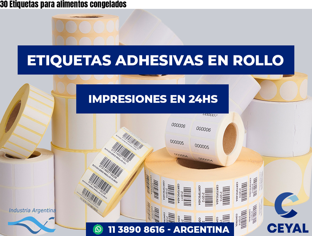 30 Etiquetas para alimentos congelados