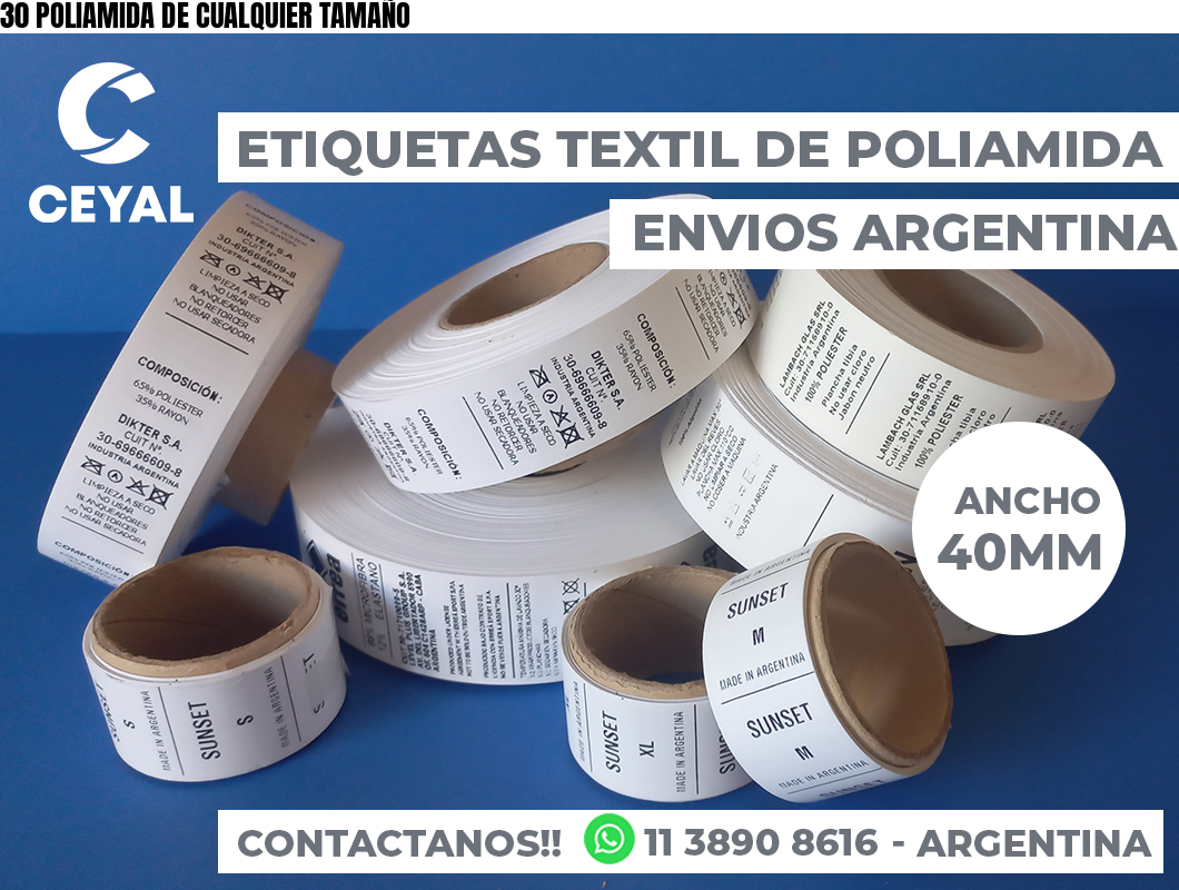 30 POLIAMIDA DE CUALQUIER TAMAÑO