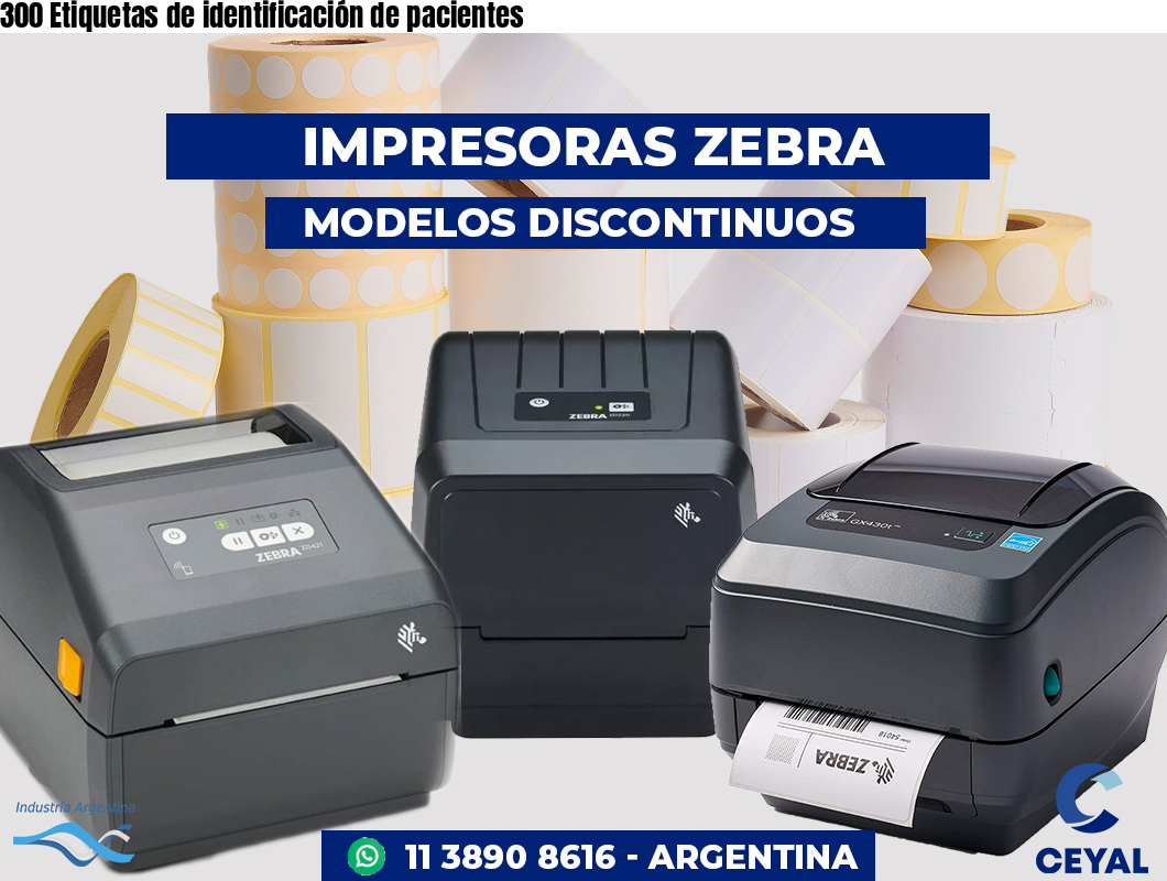 300 Etiquetas de identificación de pacientes