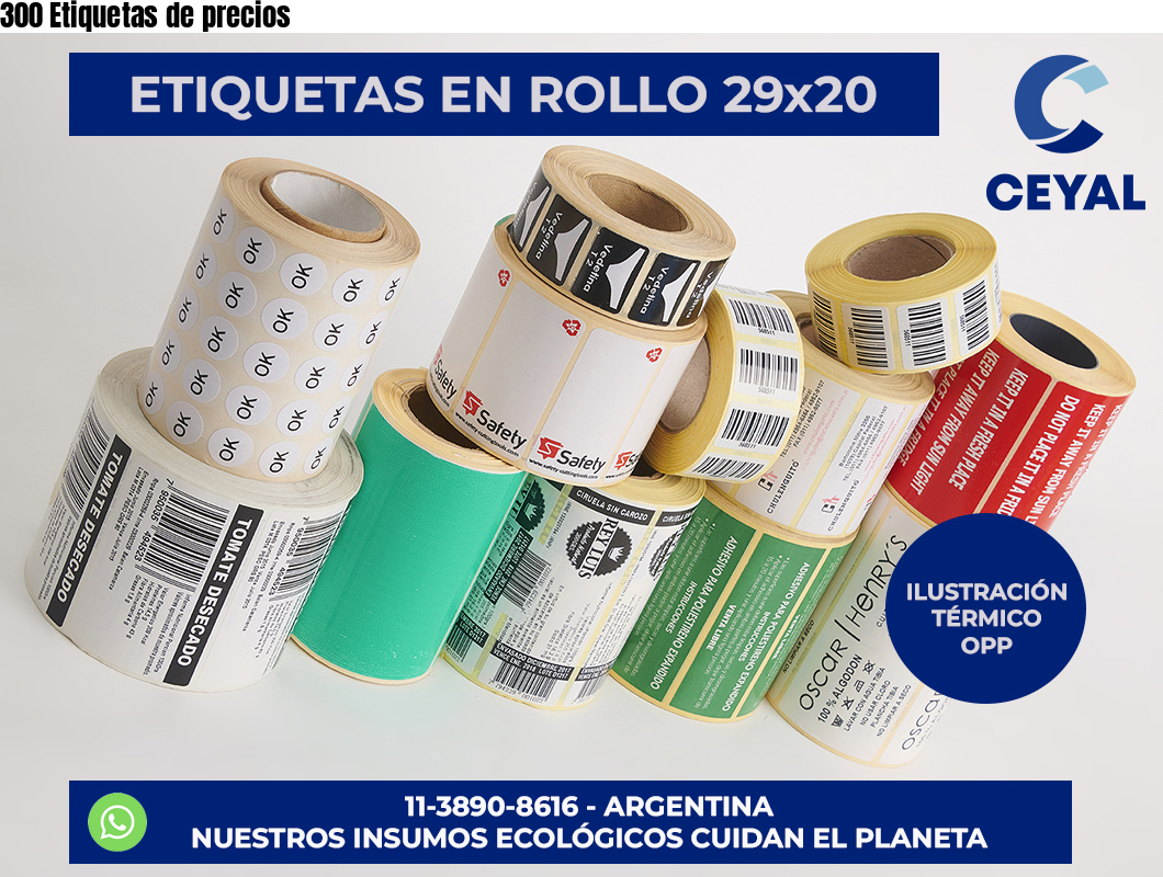 300 Etiquetas de precios