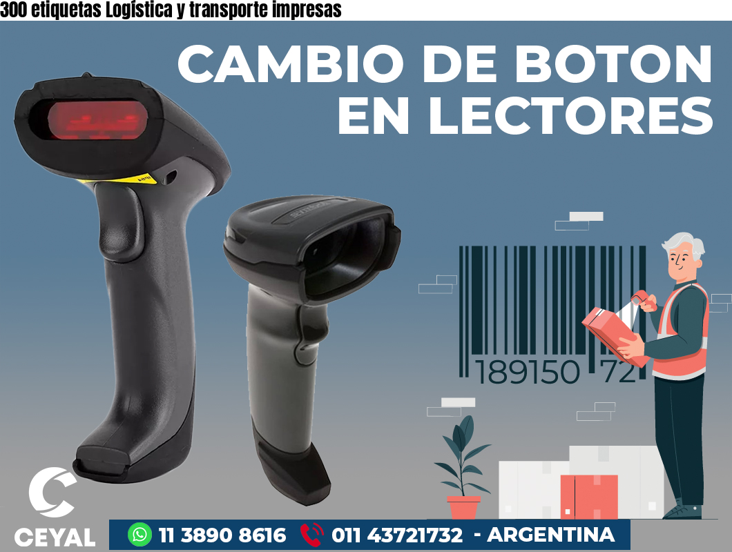 300 etiquetas Logística y transporte impresas