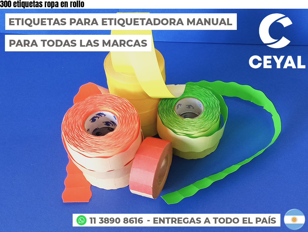 300 etiquetas ropa en rollo