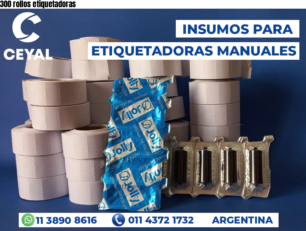 300 rollos etiquetadoras